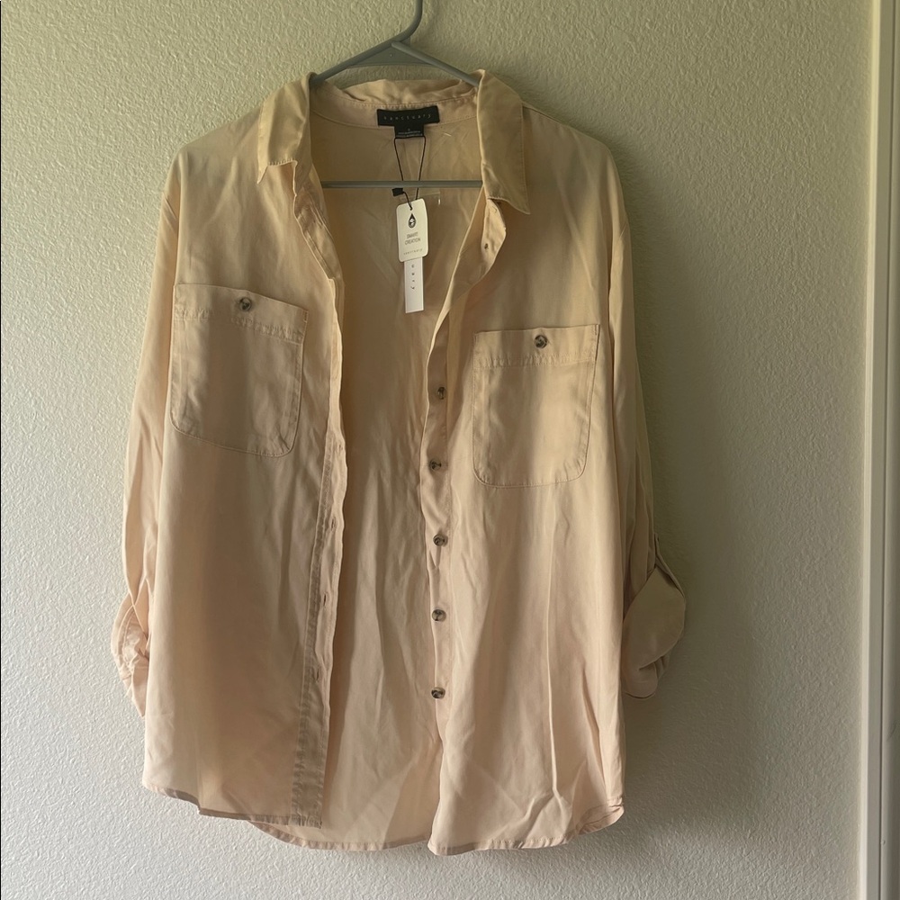 Sanctuary Light Peach Button-Down Shirt